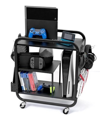 Game Organizer Wheeled Storage for PS5/PS4/Xbox/Switch/Game