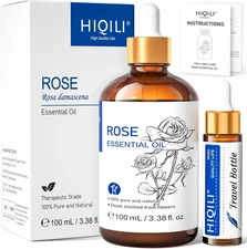 HIQILI Rose Essential Oil 3.38oz 100% Pure for Skin Diffuser Candle Aromatherapy