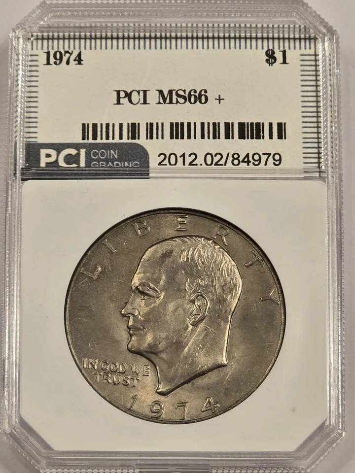 1974 Eisenhower Dollar 66+ Ike Dollar lindamente tonificado no reverso - Imagem 2 de 4