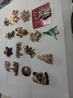 Christmas Brooch Pin Costume Jewelry Lot of 17  Vintage/Modern Wearable