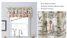 Better Homes & Gardens Farmhouse Double Pattern Tie Valance Window Valance