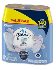 Glade Automatic Spray Air Freshener Refill Clean Linen - 6.2 Oz, Pack of 2