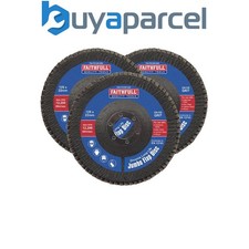 Image of Faithfull Zirconia Abrasive Jumbo Flap Disc 125 x 22mm 120 Grit (3 Pack)