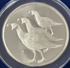 1973 Franklin Mint 2 Oz 0.925 Silver Bird Series California Quail Round No #11