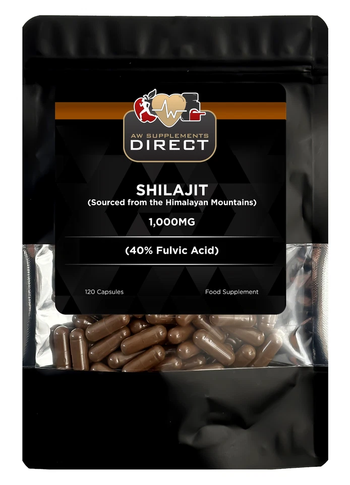 AW SUPPLEMENTS DIRECT Himalayan Shilajit 120caps, 1000mg, No Fillers Or Binders, 100% Pure,Fulvic Acid