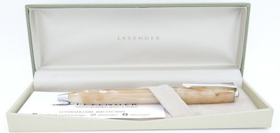 Levenger True Writer Cafe Au Lait & Chrome Ballpoint Pen - New In Box