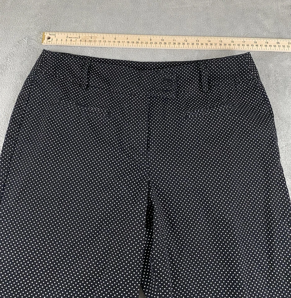 Pantalones Cortos Larry Levine Mujer Talla 14 Negro Blanco Lunares Bermudas Cremallera Botón C37 Foto 4 de 4