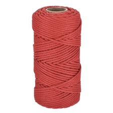 5/32" 328 Feet Macrame Cord, Cotton Cord Rope String 4 Strands Red