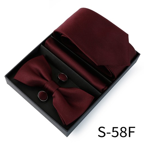 Cravatta uomo papillon gemello fazzoletto da taschino set fazzoletto da taschino con scatola - Foto 26 di 27