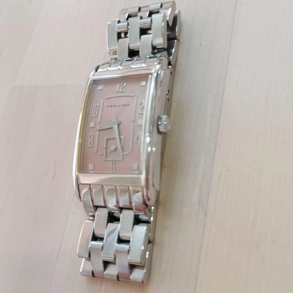 Hamilton Reloj Mujer Caja Rectangular Acero Inoxidable Plata Índice Mixto Cuarzo Foto 4 de 4