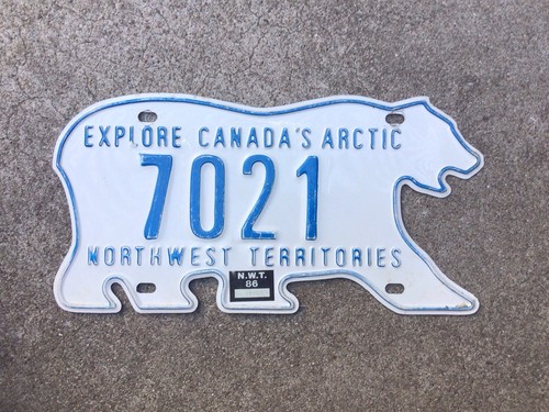 CANADA - NORTHWEST  TERRITORIES - POLAR BEAR - LICENSE PLATE - NWT