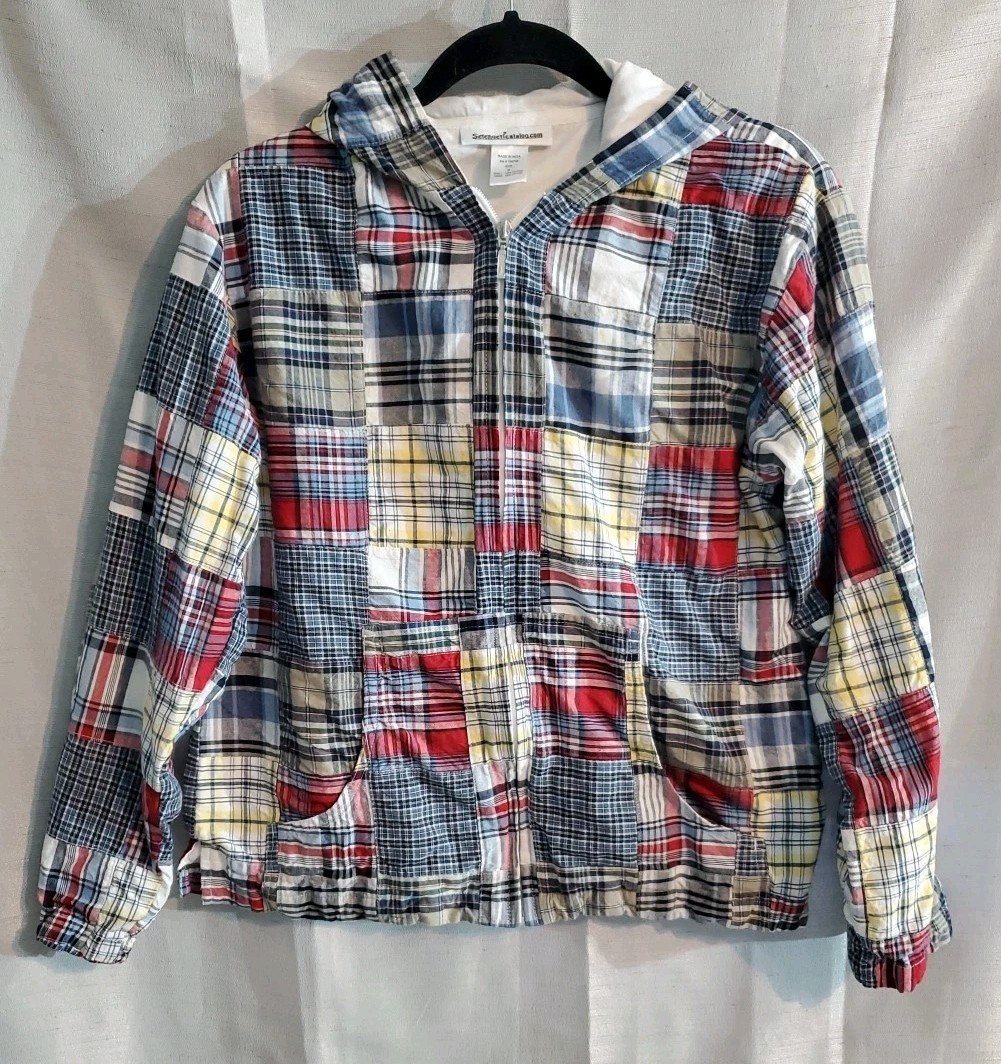 Colorful Patchwork Quilt Zip Up Jacket Cottagecor… - image 1