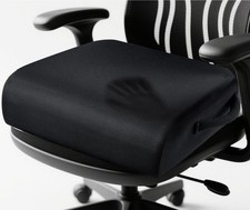 MINUPWELL 6" Extra Thick Office Chair Cushion, 2 Layers Adult Booster Black