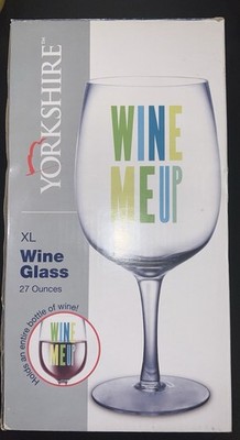 Extra Large Wine Glass ft  Wine me Up , NWT, 27oz Box Included