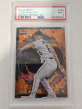 2024 Topps Finest Quinn Priester Rare Orange 01/25 Pirates RC Rookie PSA 9