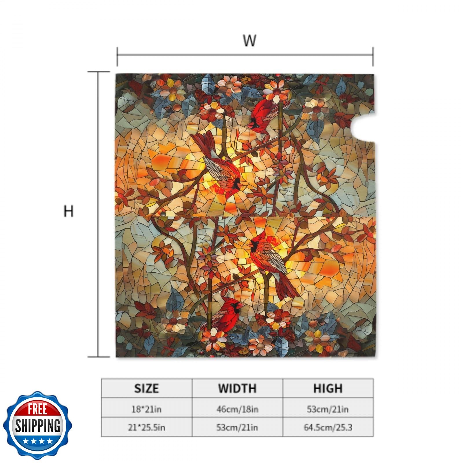 Giwawa Stained Glass Cardinal Birds Mailbox Covers Magnetic for F