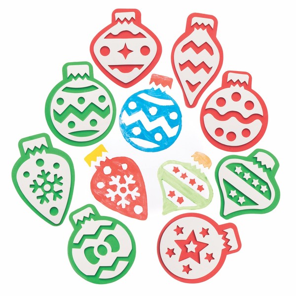 Weihnachtskugel Stempel Set 10Er Pack Schaumstoff FüR Kinder Basteln Baker Ross-image
