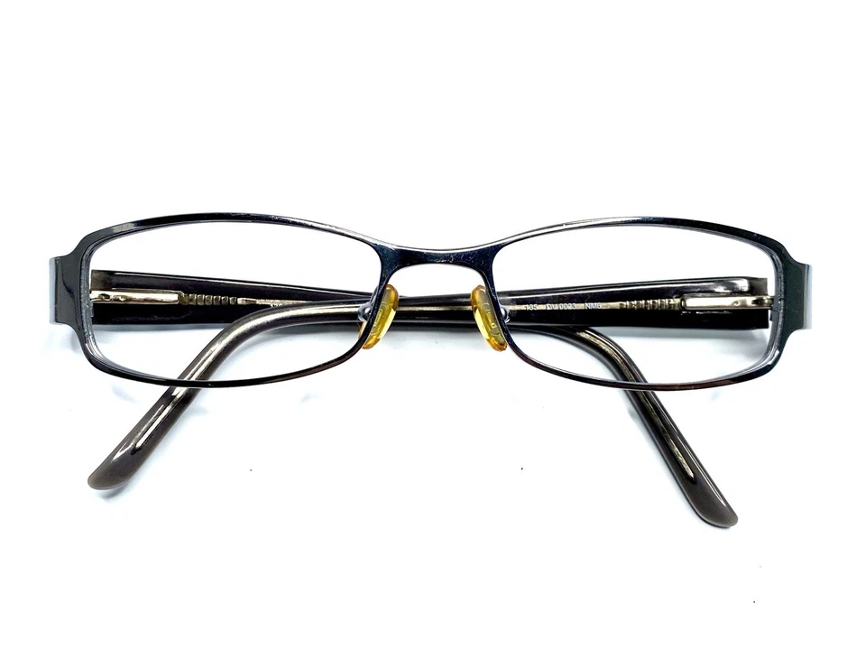 Gafas rectangulares Diesel plateadas de metal negro blanco templos DV 0023 51 17 135 Foto 4 de 4