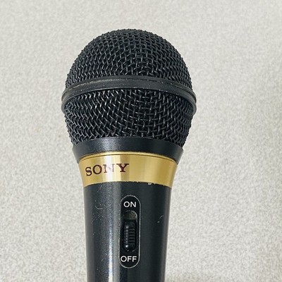 Original Vtg SONY F-V55 Dynamic Microphone Mic Japan IMP 6000 Gold Black