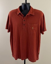 HOWLER BROS Mens Large Burnt Orange Speckle Short Sleeve Cotton Polo Shirt EXC