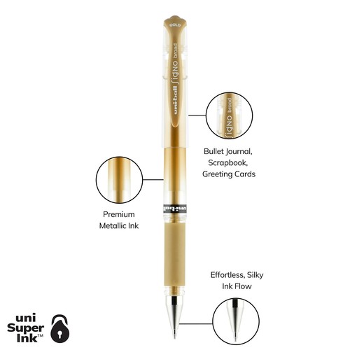 uni-ball Impact Bold Gel Pen 1.0 mm Assorted Metallic 3/Pack 1919997 - Bild 9 von 9