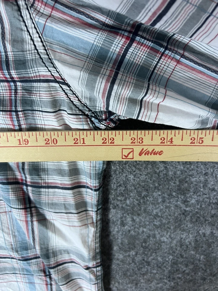 Camisa de franela BKE vintage para hombre 2XL calce ajustado manga larga con botones 100 % algodón Foto 4 de 4