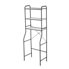 Mainstays Over-the-Toilet Steel Storage Unit w/ 3 Shelves, Liners, Matte Black