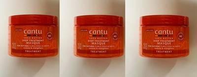 3 x Cantu Sheabutter Tiefenbehandlung Maske für Locken, Spulen & Wellen 340g.