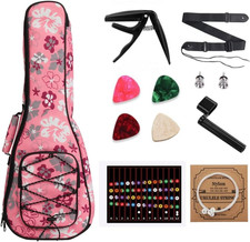 Ukulele Case,21 23 24 26 Tenor Soprano Concert Ukelele Bag With Bag  Capo  4 P