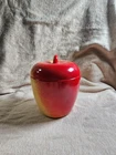 Vintage Hazel Atlas Apple Condiment Milk Glass Jelly Jam Jar With Lid 1930-40s