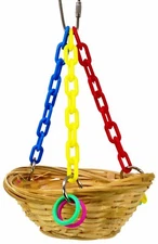 1488 small Basket Swing Bonka Bird Toy cages toys parrot natural cockatiel