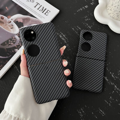 For Huawei Pocket 2, Luxury Carbon Fiber Business Pattern Hard Cover Case