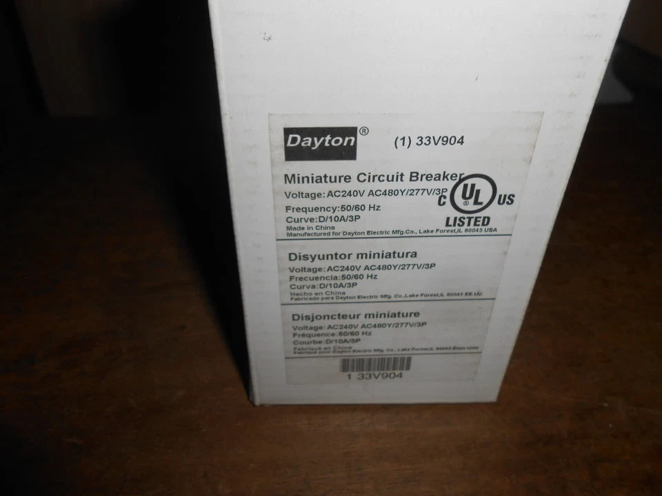 NUEVO Disyuntor Dayton 240V 1 Polo 10A 3P 33V904 Foto 2 de 2