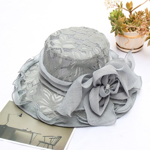 Bridal Fascinator Lace Tea Party Hat Women's Kentucky Derby Church Sun-Hat Dress - Picture 8 of 11