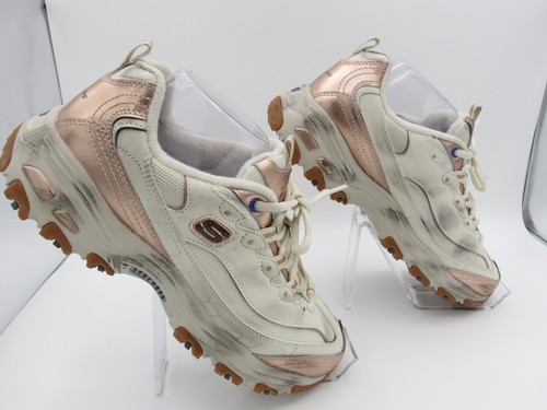 Women's Sketchers D'Lite Gold Air Cooled Memory Foam Lace Up Sneakers 9 - Picture 3 of 11