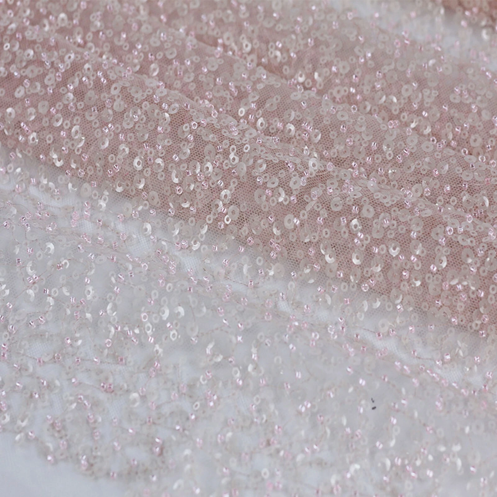 OFF WHITE Costume con perline abito artigianale tulle paillettes ballo abito da sera fai da te tessuto pizzo 1 anno