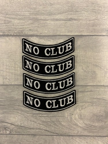 NO CLUB BOTTOM ROCKER PATCH BIKER TRIKER SCOOTER SEW ON #0116 - Picture 2 of 3