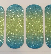 Jamberry, ATLANTIS, 1/2 sheet, blue/green sparkling ombre