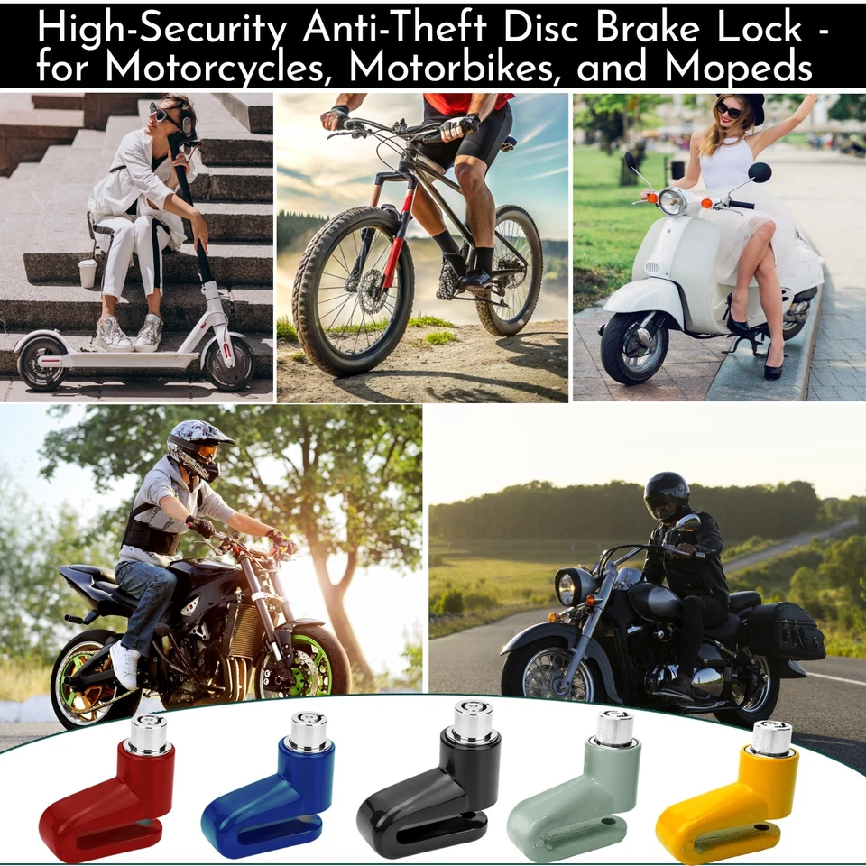 HEAVY DUTY MOTORBIKE MOTORCYCLE BIKE SCOOTER DISC LOCK PADLOCK + KEYS SECURITY - Image 4 of 4