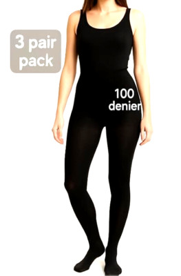 3 PAAR - MULTIPACK 100 DEN blickdichte Damen Strumpfhosen Gr. M. L. XL - verschiedene Farben