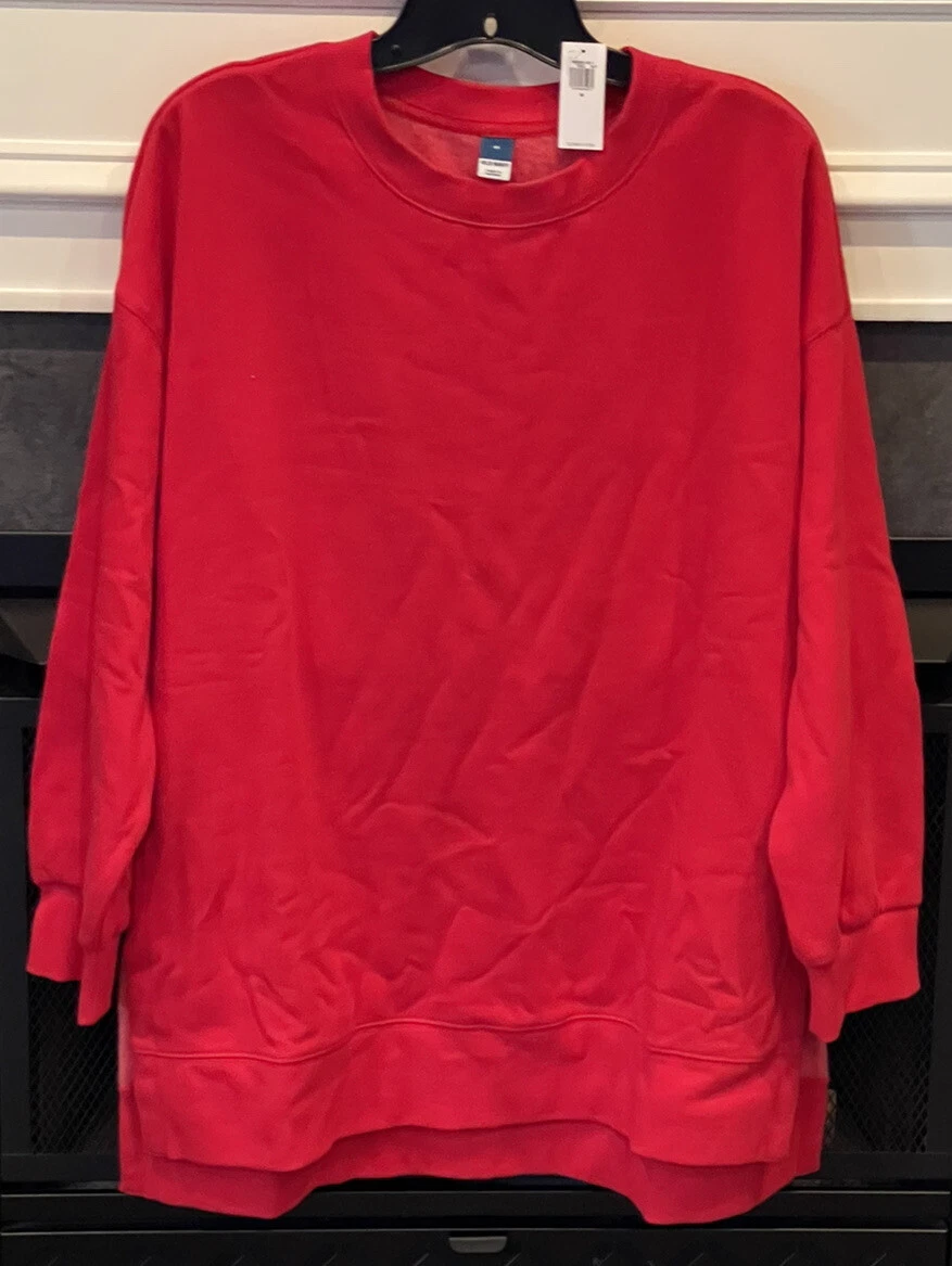 Red tunic sweatshirt hotsell