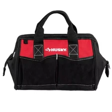 HUSKY 12 in 4 Pocket Zippered Tool Bag Tools Storage Organizer Tote  Red/Black