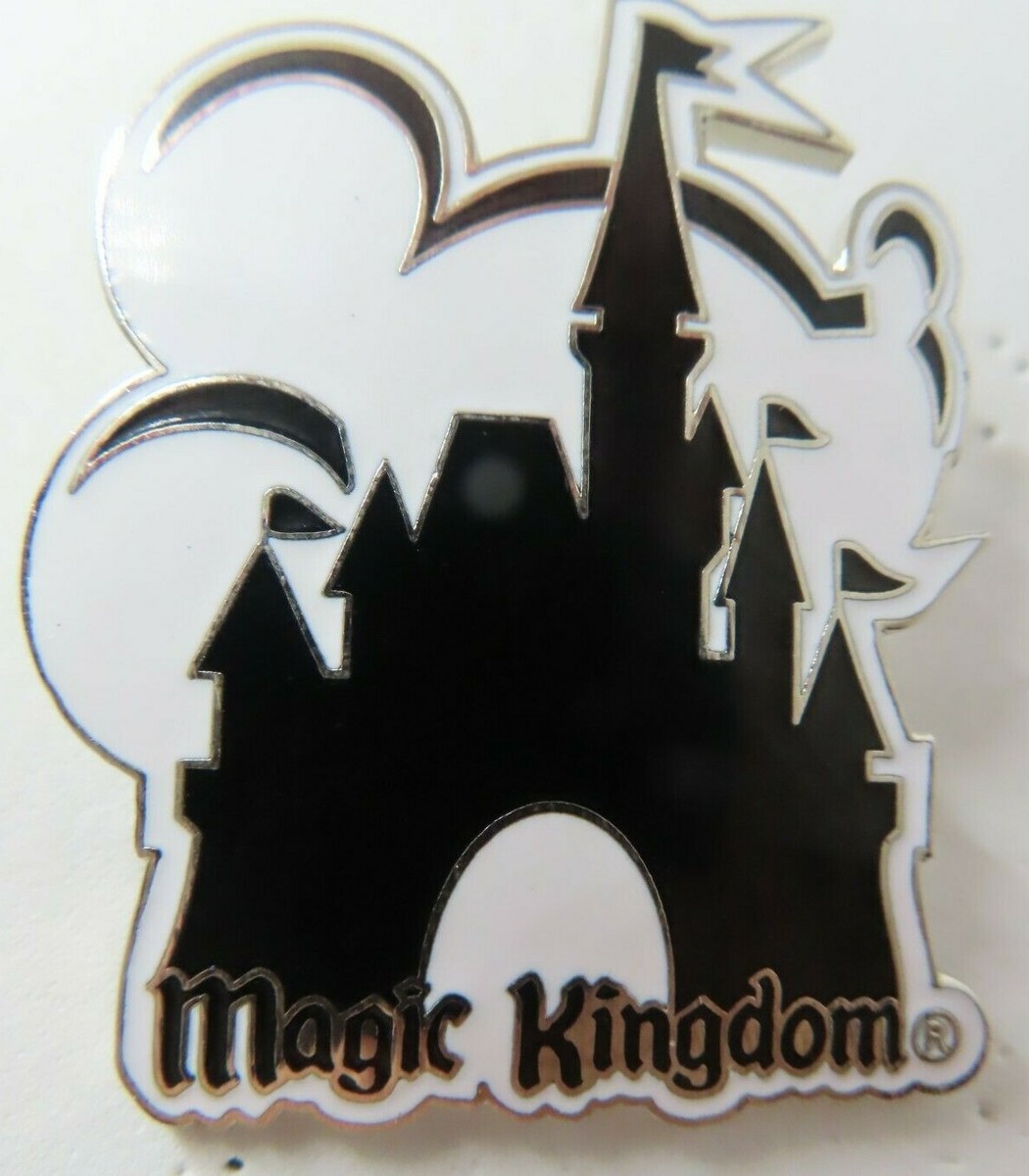 Disney Pin WDW Magic Kingdom Mickey Cinderella's Castle Black White #2881