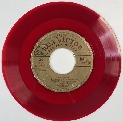Enrico Caruso Aria Celeste Aida Red Vinyl 45 Collector's Issue Series RCA Victor