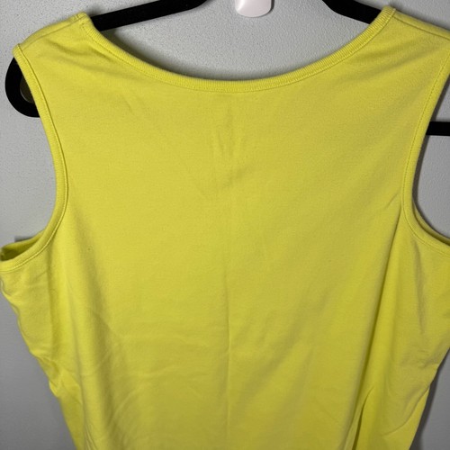 Studio Works Knit Tank Top Womens 1X Yellow 100% Cotton Summer Casual - Picture 5 of 8
