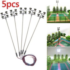 5Pcs 1:87 HO-Scale Model Railway Yard Street Scenery Light LED-Lamppost White US