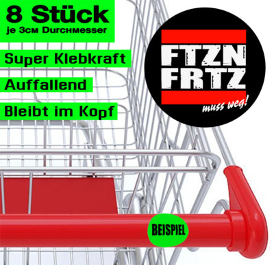 8pcs shopping cart sticker 3cm vinyl sticker FTZN FRTZ must go new choices B