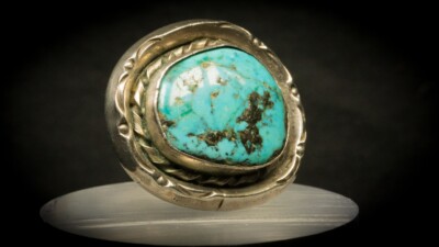 1970's Vintage Navajo Ring - Sterling Silver and Turquoise | eBay