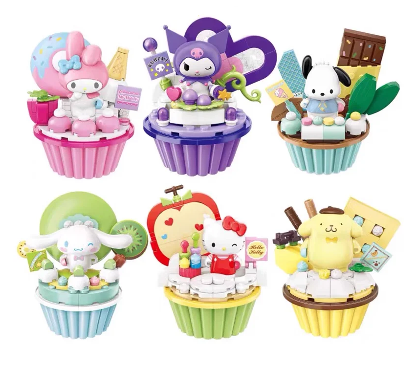 hello cupcakeさん♡専用 ✓ Official Sanrio Kuromi Hello Kitty Cupcakes Building Block Sets