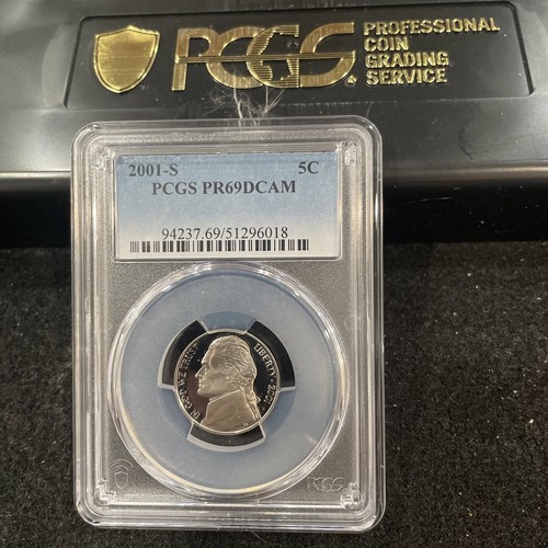 2001 S Gem Proof Jefferson Nickel Graded At PR69 Deep Cameo E-14